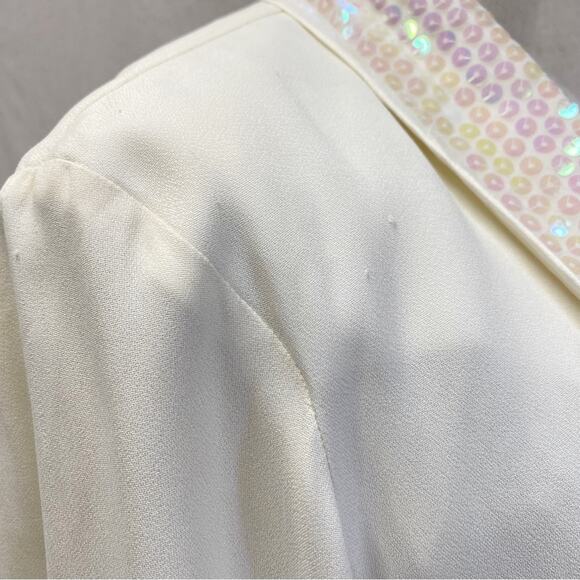 Vintage 90s JR Nites crepe evening/formal sequin romper/blazer set small-medium - Picture 8 of 14